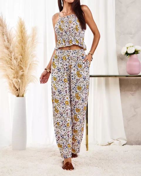 Royalfashion Gemustertes Damenset in beige