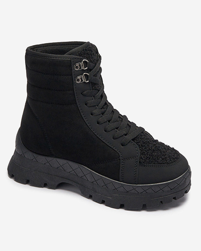 OUTLET Isolierte Damen-Trapper-Stiefel in Schwarz Wosser- Footwear