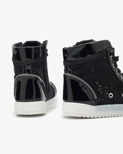 Schwarze High-Top-Sneakers für Mädchen Borris- Footwear