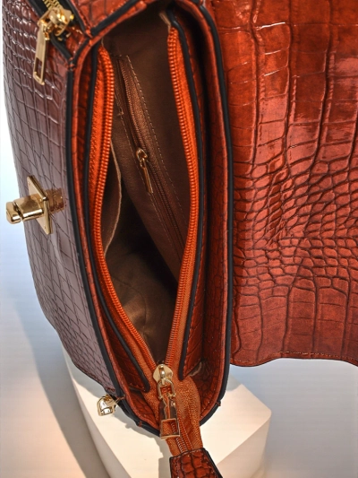 Damenhandtasche Vesta Classica – braunes Öko-Wildleder