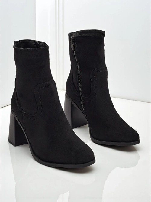 Ботильйони жіночі еко замшеві на підборах-стовпчику Rune Fast