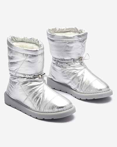 Silberne Damen Isolierte Stiefel a'la Schneestiefel Kaliolen - Footwear