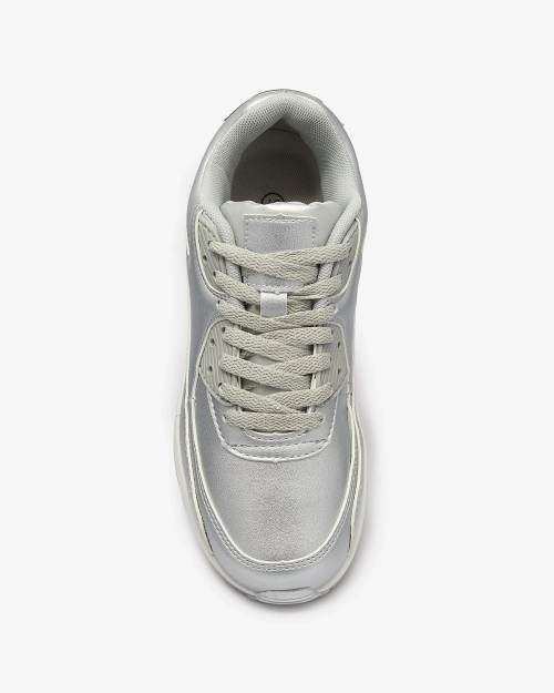 Жіночі спортивні туфлі на шнурівці сріблястого кольору Moteri - Взуття