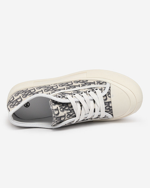 Жіночі кеди з візерунком на платформі в білому кольорі Berika - Взуття