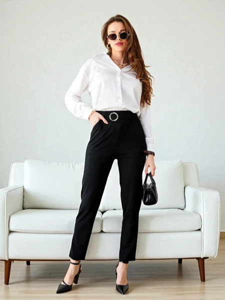 Pantaloni Bella Melodia in Schwarz