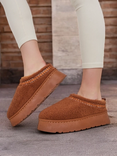 Royalfashion Kurze Damen Schneestiefel Esel