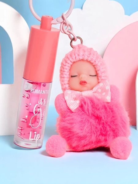 Lipgloss für Kinder mit Puppe Dunkelrosa