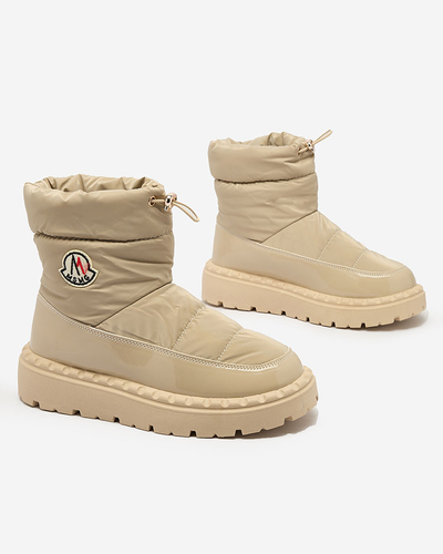 Royalfashion Damen Schlupf-Schneestiefel in hellbrauner Farbe Ireda