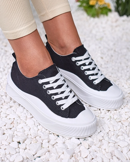 Royalfashion Чорні спортивні кросівки на платформі Luceri