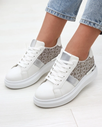 Біло-сріблясті жіночі спортивні кросівки Mlysio- Footwear