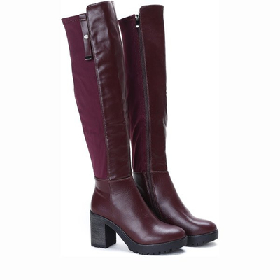 Burgundy boots on a Majana post - Footwear