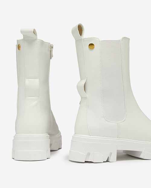 Жіночі високі черевики білого кольору Vyvieva- Взуття