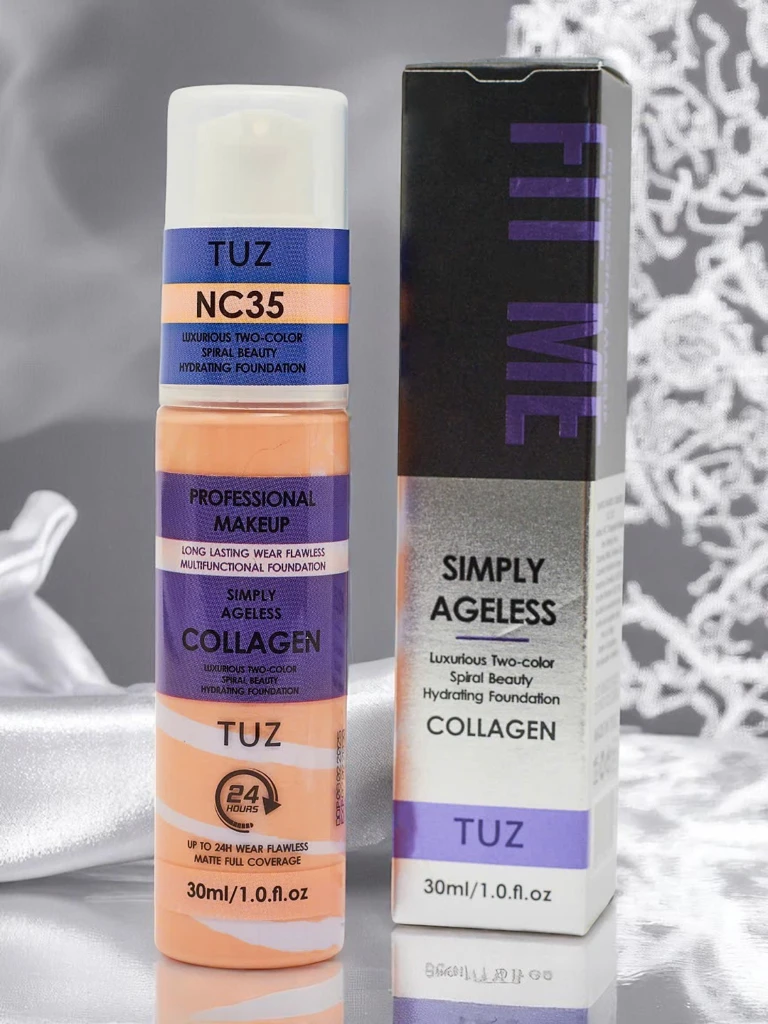 Zweifarbige, feuchtigkeitsspendende Gesichtsgrundierung mit Kollagen Warm Beige