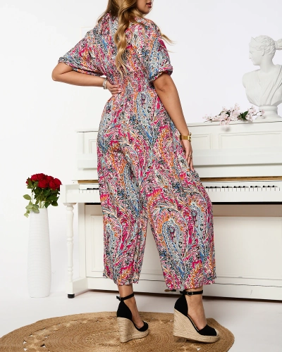 Gemusterter Damen-Overall in Rosa - Kleidung