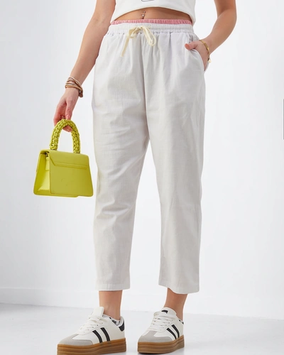 Royalfashion Baumwollweite Damenhose mit Schnürung