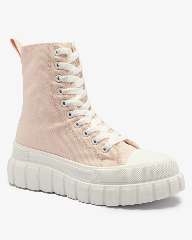 Damen Sneaker mit hohem Plateau in hellrosa Kivda- Footwear