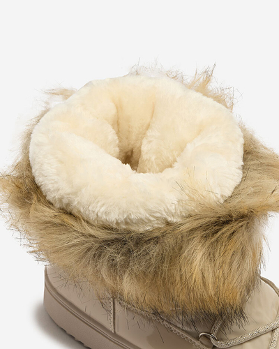 Royalfashion Beige Schlupfstiefel a'la Schneestiefel für Damen Gomllo
