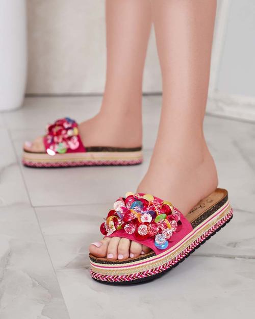 Жіночі шльопанці Loassa зі стразами Royalfashion