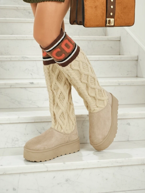 Високі черевики a'la снігоходи жіночі з халявою Anane