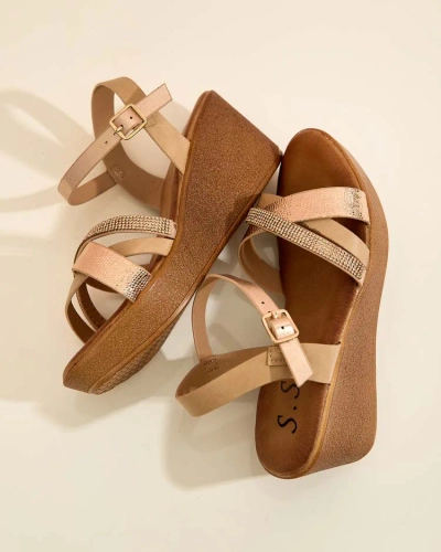 Royalfashion Damen Sandalen mit Zirkonen Bozi