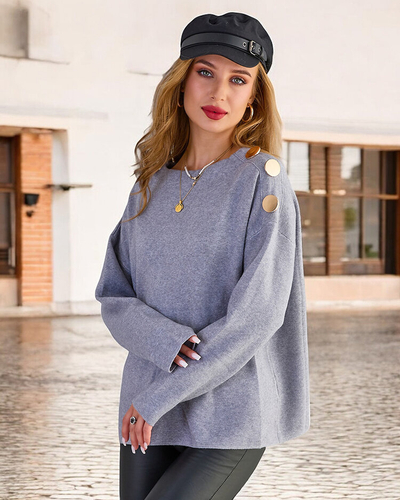 Royalfashion Dünner Damenpullover mit Schulterverzierungen