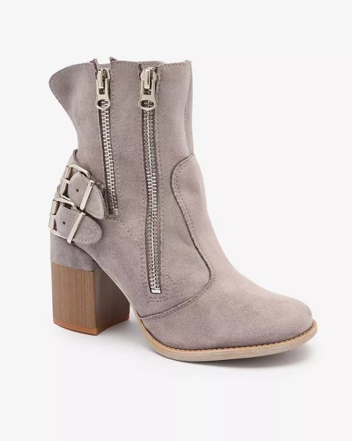 Чоботи Royalfashion Жіночі сірі з декором Feirrgo