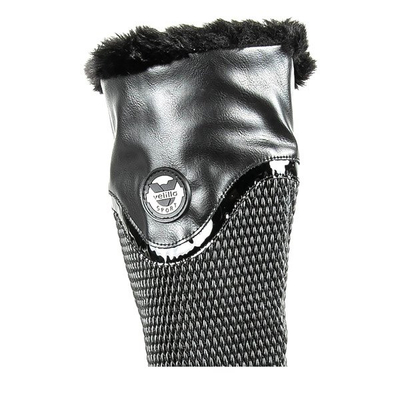 Schwarze Stiefel auf einem niedrigen Pfosten Meri - Footwear