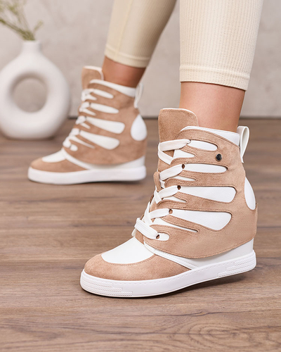 Royalfashion Світло-коричневі жіночі спортивні черевики Pamstinsa на підборах