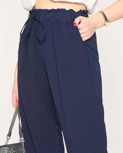 Damen-Stoffhose in marineblauer Farbe PLUS SIZE - Bekleidung