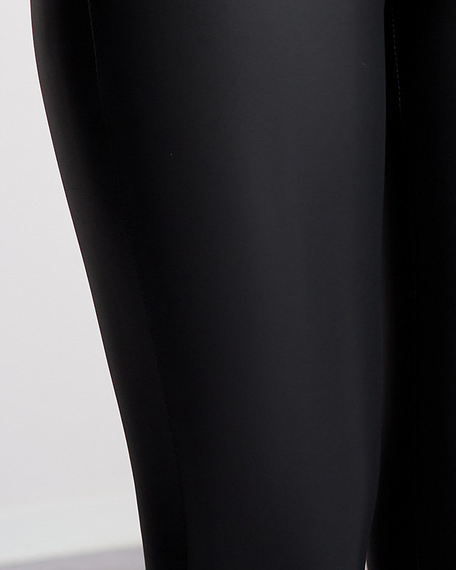 Schwarze Damen Öko-Leder-Leggings - Kleidung