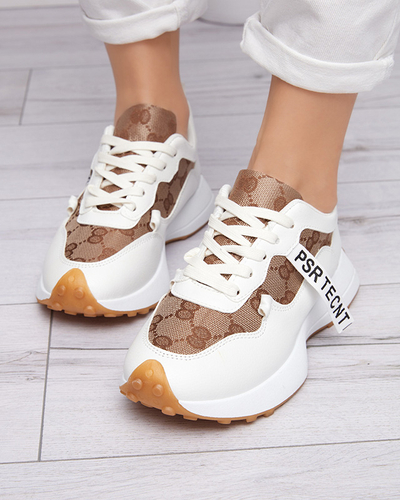Weißer Damen-Sportschuh mit modischem Tentis-Muster - Footwear
