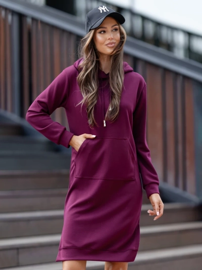 Royalfashion Viskose-Sweatkleid mit Kapuze
