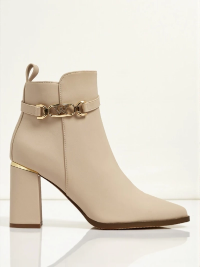 Damen Stiefeletten Öko-Wildleder mit Blockabsatz Ostirena