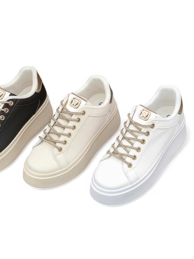 Royalfashion Damen Sport Sneakers mit dekorativen Schnürsenkeln Eone