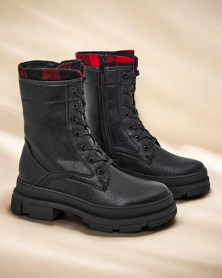 Royalfashion Eco-Leder Damen-Stiefeletten Arbeitsschuhe Fezze