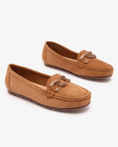 Damen Mokassins in Kamelfarbe mit Kette Lertika - Schuhe