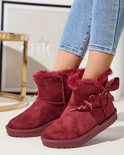 OUTLET Maroon Damen-Schneestiefel mit Schleife Rimms- Footwear