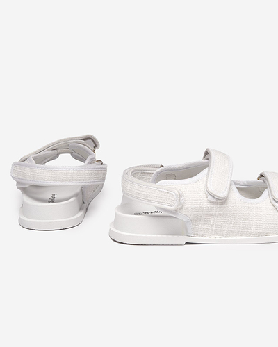 Білі жіночі босоніжки з тканини Desotty