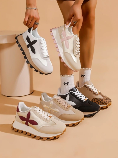 Royalfashion Damen sportliche Sneakers auf einer dickeren Sohle Aloqa