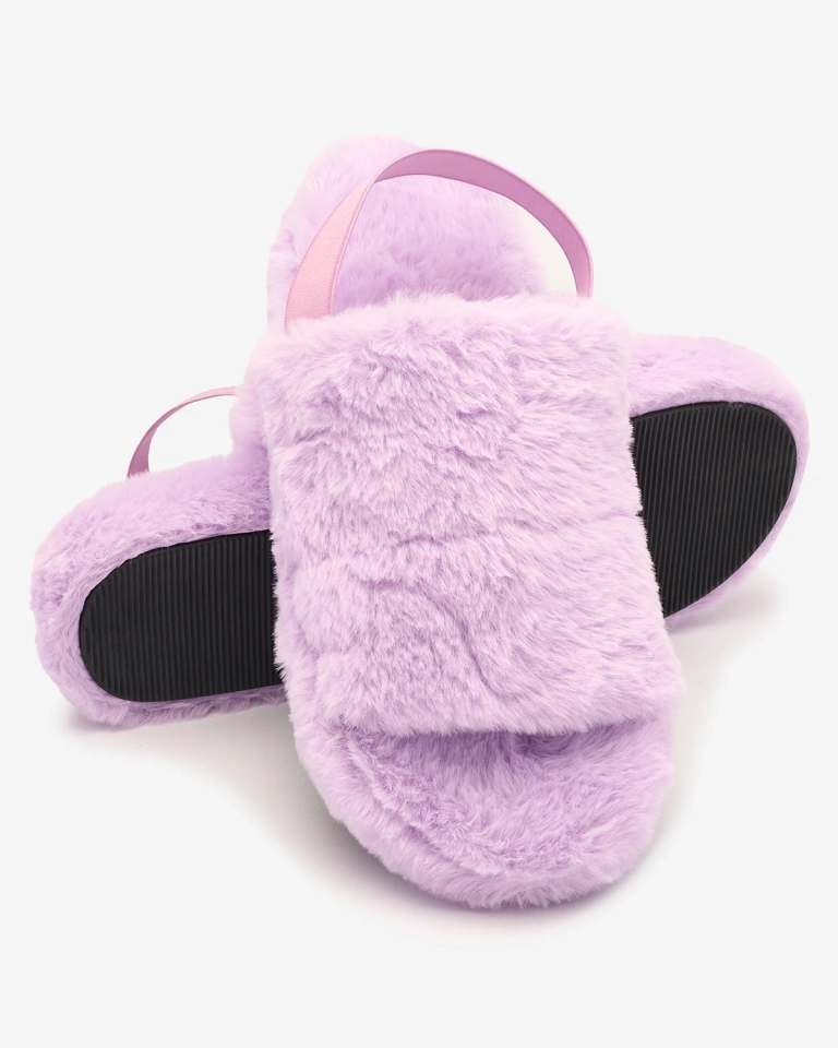 Royalfashion Lila Damen-Pelz-Pantoffeln Nabres