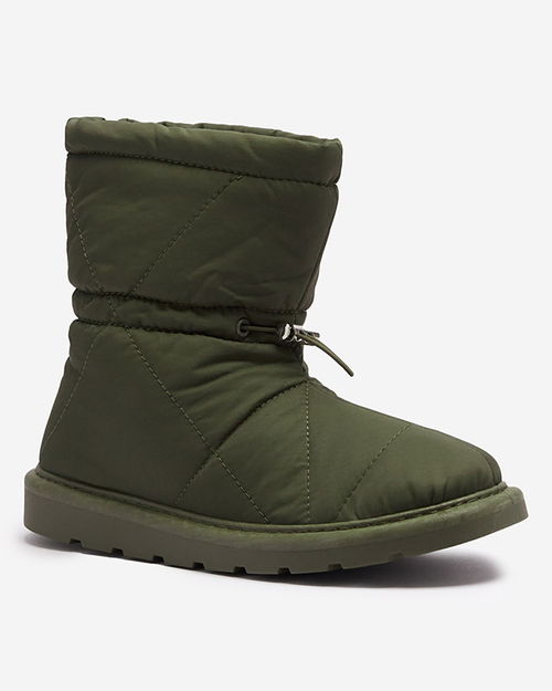 Темно-зелені жіночі утеплені черевики a'la snow boots Kaliolen - Взуття