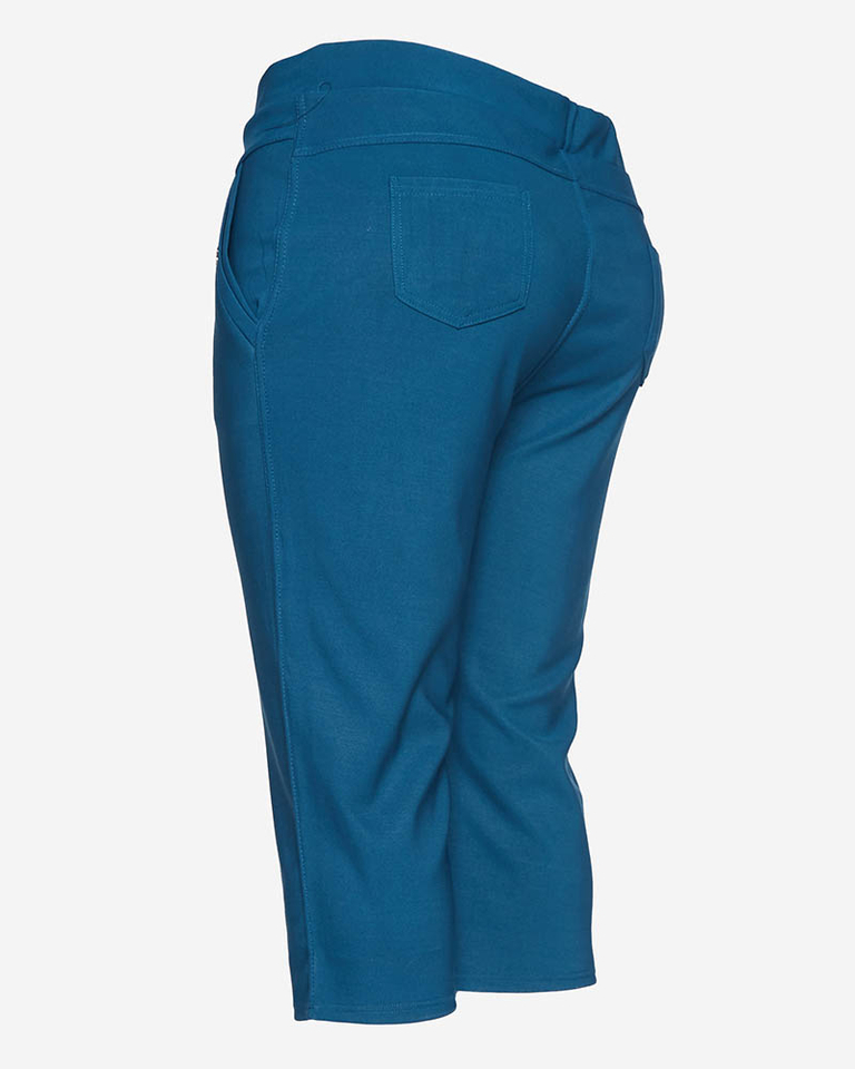 Türkisfarbene 3/4-Shorts für Damen PLUS SIZE - Bekleidung