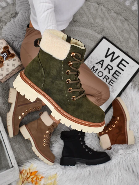 Damen Trapper Stiefeletten mit Fell Tessara