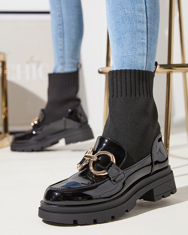 Schwarze Damenstiefel mit Decksohle Accioi- Footwear