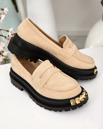 Mokassin Giulia Beige aus Öko-Leder