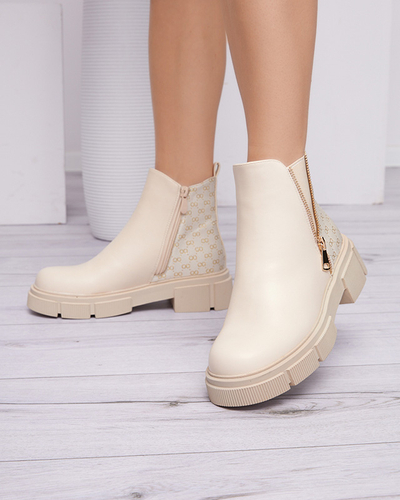 Cremefarbene Damenstiefel von Gusicia - Schuhe