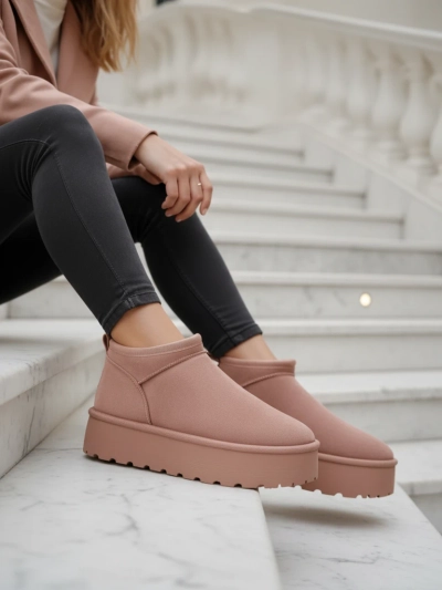 Royalfashion Damen Kurzstiefel a'la Schneestiefel Ozozi