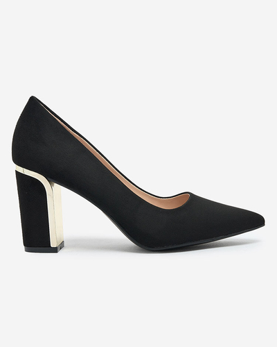 Royalfashion Schwarze Damen Pumps aus Öko-Wildleder Afrogosa
