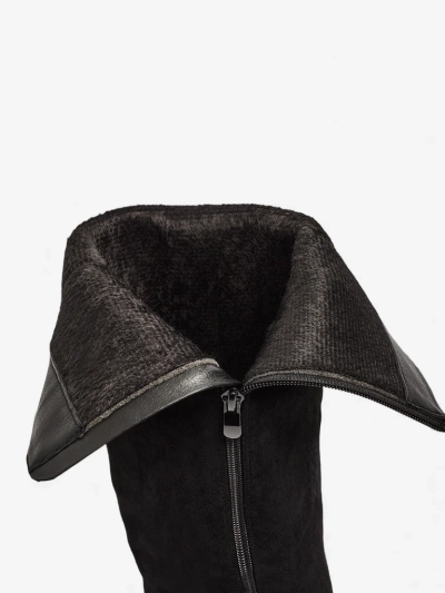 Damen Öko-Wildleder Stiefel mit Blockabsatz Ernala