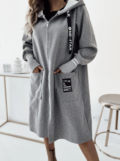 Royalfashion Knielange Damenmanteljacke in Grau